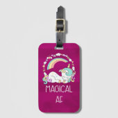 Funny Unicorn Gezegde Magical AF Bagagelabel (Voorkant (verticaal))