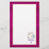 Funny Unicorn Gezegde Magical AF Briefpapier (Voorkant)