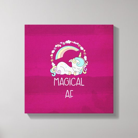 Funny Unicorn Gezegde Magical AF Canvas Afdruk (Voorkant)