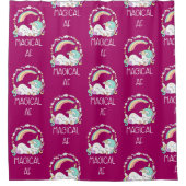 Funny Unicorn Gezegde Magical AF Douchegordijn (Voorkant)