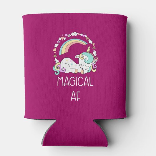 Funny Unicorn Gezegde Magical AF Illustratie Blikjeskoeler (Achterkant)