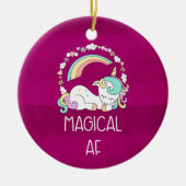 Funny Unicorn Gezegde Magical AF Keramisch Ornament (Voorkant)