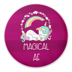 Funny Unicorn Gezegde Magical AF Keramische Knop