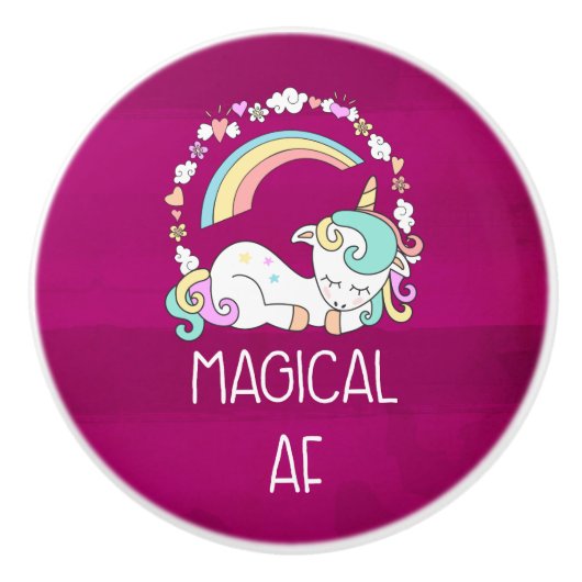 Funny Unicorn Gezegde Magical AF Keramische Knop (Voorkant)