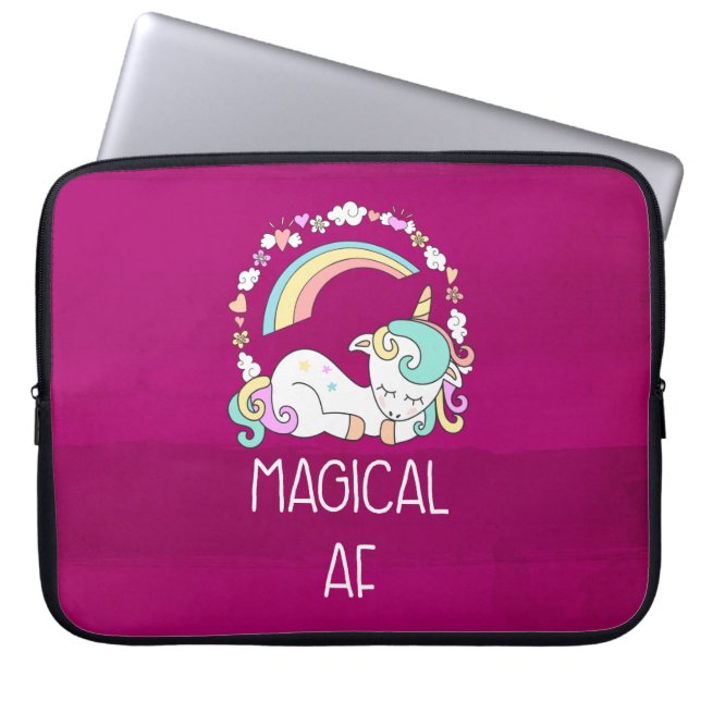 Funny Unicorn Gezegde Magical AF Laptop Sleeve (Voorkant)