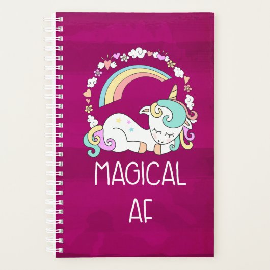 Funny Unicorn Gezegde Magical AF Planner (Voorkant)