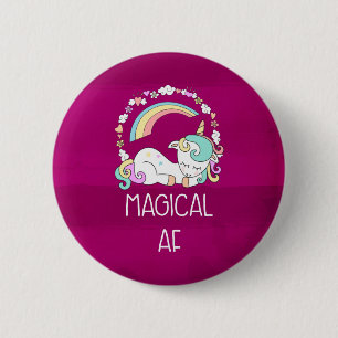 Funny Unicorn Gezegde Magical AF Ronde Button 5,7 Cm