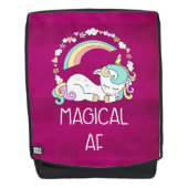 Funny Unicorn Gezegde Magical AF Rugtassen (Voorkant)