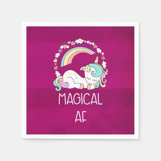 Funny Unicorn Gezegde Magical AF Servet (Voorkant)