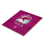 Funny Unicorn Gezegde Magical AF Tegeltje (Zijkant)