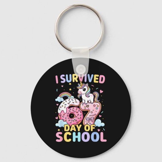 Funny Unicorn I Survived 67 Days Of School Meme Fo Sleutelhanger (Voorkant)