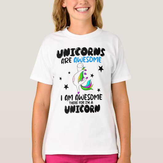 FUNNY UNICORN Ik ben Geweldige T-shirt (Voorkant)