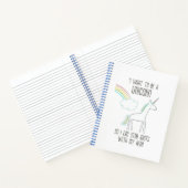 Funny Unicorn Illustratie met Gezegde Notitieboek (Binnen)