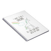 Funny Unicorn Illustratie met Gezegde Notitieboek (Rechterzijde)