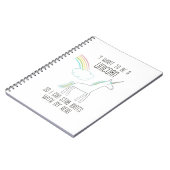 Funny Unicorn Illustratie met Gezegde Notitieboek (Linkerzijde)