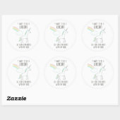 Funny Unicorn Illustratie met Gezegde Ronde Sticker (Vel)