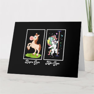 Funny Unicorn Illustratie voor na Gym Kaart