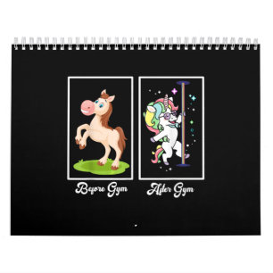 Funny Unicorn Illustratie voor na Gym Kalender