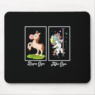 Funny Unicorn Illustratie voor na Gym Muismat