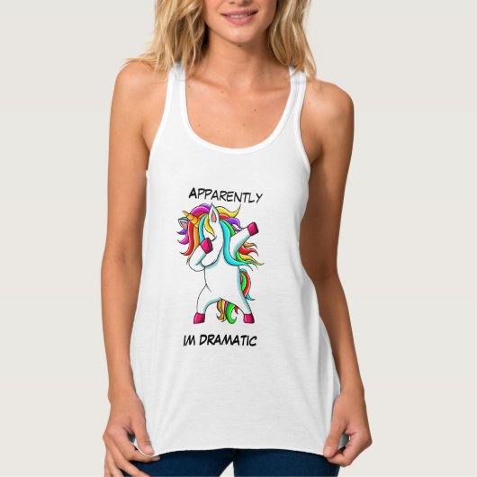 FUNNY UNICORN I'm Dramatic Tanktop (Voorkant)