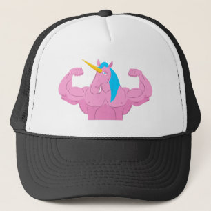 Funny Unicorn in Gym Fitness Training Trucker Hat Trucker Pet