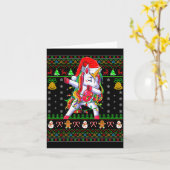 Funny Unicorn Lover Xmas Santa Hat Unicorn Ugly Ch Kaart (Gele Bloem)