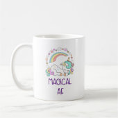 Funny Unicorn Magical AF met Girly Decorations Koffiemok (Links)
