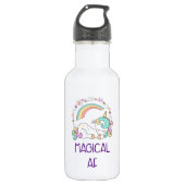 Funny Unicorn Magical AF met Girly Decorations Waterfles (Voorkant)