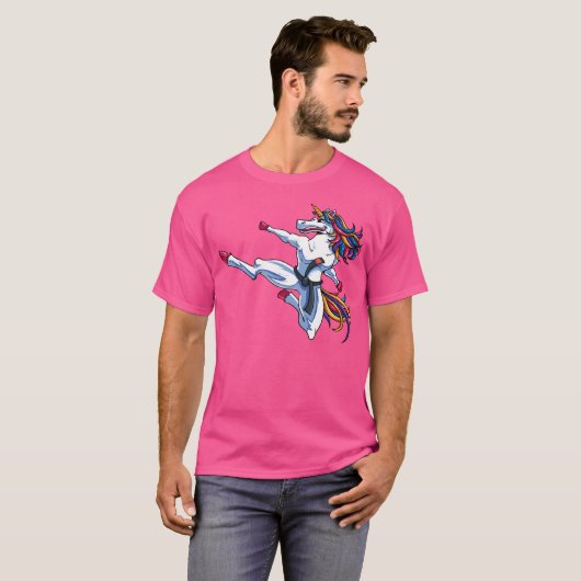 Funny Unicorn Martial Arts Fighter Kickboxing Kara T-shirt (Voorkant volledig)