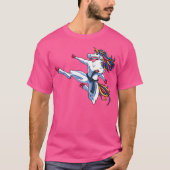 Funny Unicorn Martial Arts Fighter Kickboxing Kara T-shirt (Voorkant)