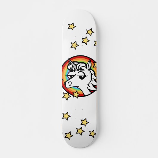 FUNNY UNICORN MET RAINBOW GRAPHIC SKATEBOARD (Voorkant)