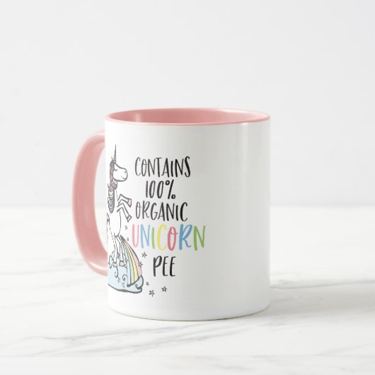 Funny Unicorn Mok - Organic Unicorn Pee Novelty (Voorkant links)