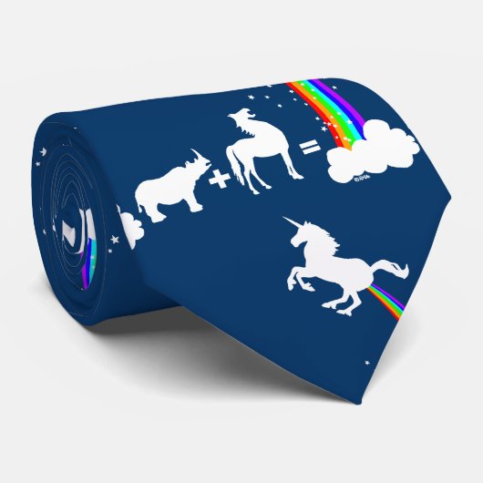 Funny unicorn-oorsprong stropdas (Opgerold)