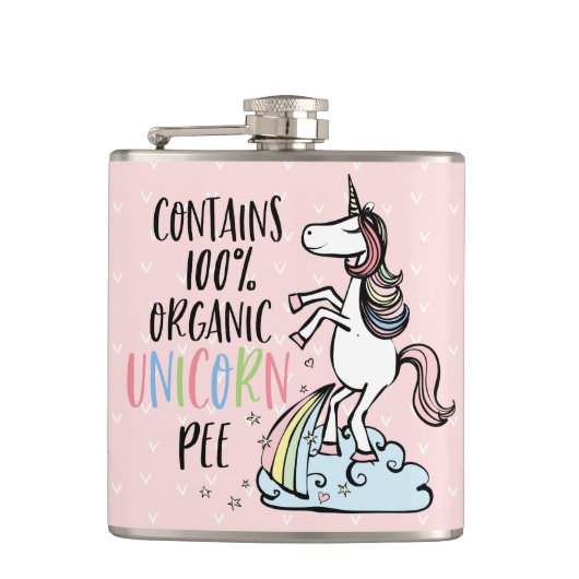Funny Unicorn - Organic Unicorn Pee Heupfles (Voorkant)