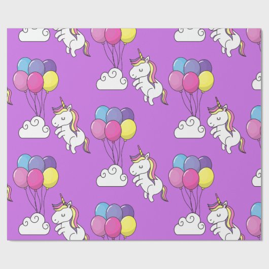 Funny Unicorn Pattern Magic Horse Cadeaupapier (Vlak)
