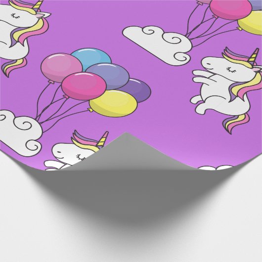 Funny Unicorn Pattern Magic Horse Cadeaupapier (Hoek)
