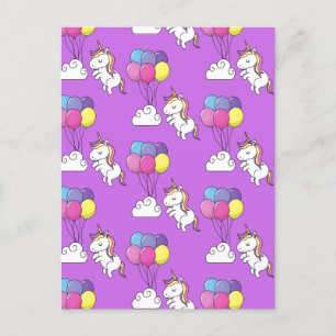 Funny Unicorn Pattern Magic Horse Feestdagenkaart