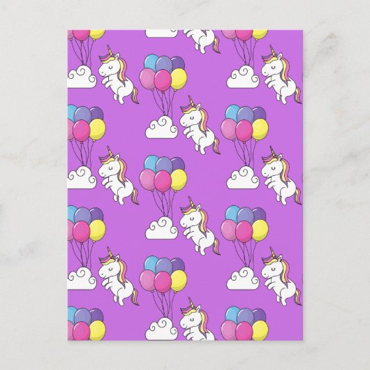 Funny Unicorn Pattern Magic Horse Feestdagenkaart (Voorkant)