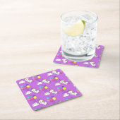 Funny Unicorn Pattern Magic Horse Kartonnen Onderzetters (Insitu)