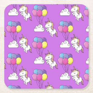 Funny Unicorn Pattern Magic Horse Kartonnen Onderzetters