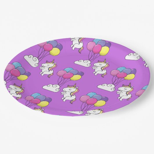 Funny Unicorn Pattern Magic Horse Papieren Bordje (Gekanteld)