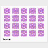 Funny Unicorn Pattern Magic Horse Vierkante Sticker (Vel)