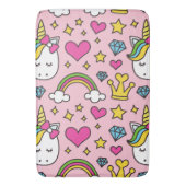 Funny Unicorn Pattern Pink Magic Horse Cute Badmat (Voorkant Verticaal)