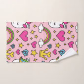 Funny Unicorn Pattern Pink Magic Horse Cute Handdoek (Handdoek)