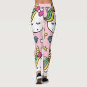 Funny Unicorn Pattern Pink Magic Horse Cute Leggings (Achterkant)