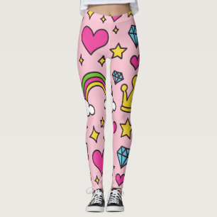 Funny Unicorn Pattern Pink Magic Horse Cute Leggings
