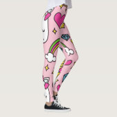 Funny Unicorn Pattern Pink Magic Horse Cute Leggings (Rechts)