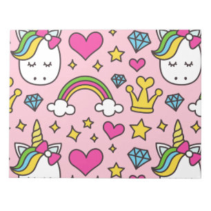 Funny Unicorn Pattern Pink Magic Horse Cute Notitieblok
