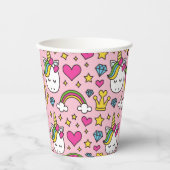 Funny Unicorn Pattern Pink Magic Horse Cute Papieren Bekers (Voorkant)