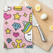 Funny Unicorn Pattern Pink Magic Horse Cute Theedoek (Quarter Fold)